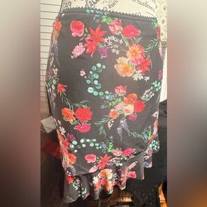 Sugar Thrillz Black Floral Pencil Skirt